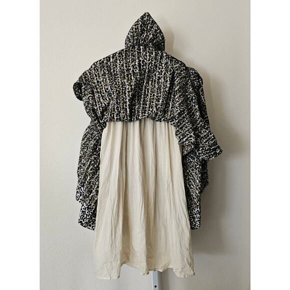 ULLA JOHNSON Amira Leopard Print Long Puff Sleeve Mock Neck Mini Dress Sz 2 - Picture 9 of 16